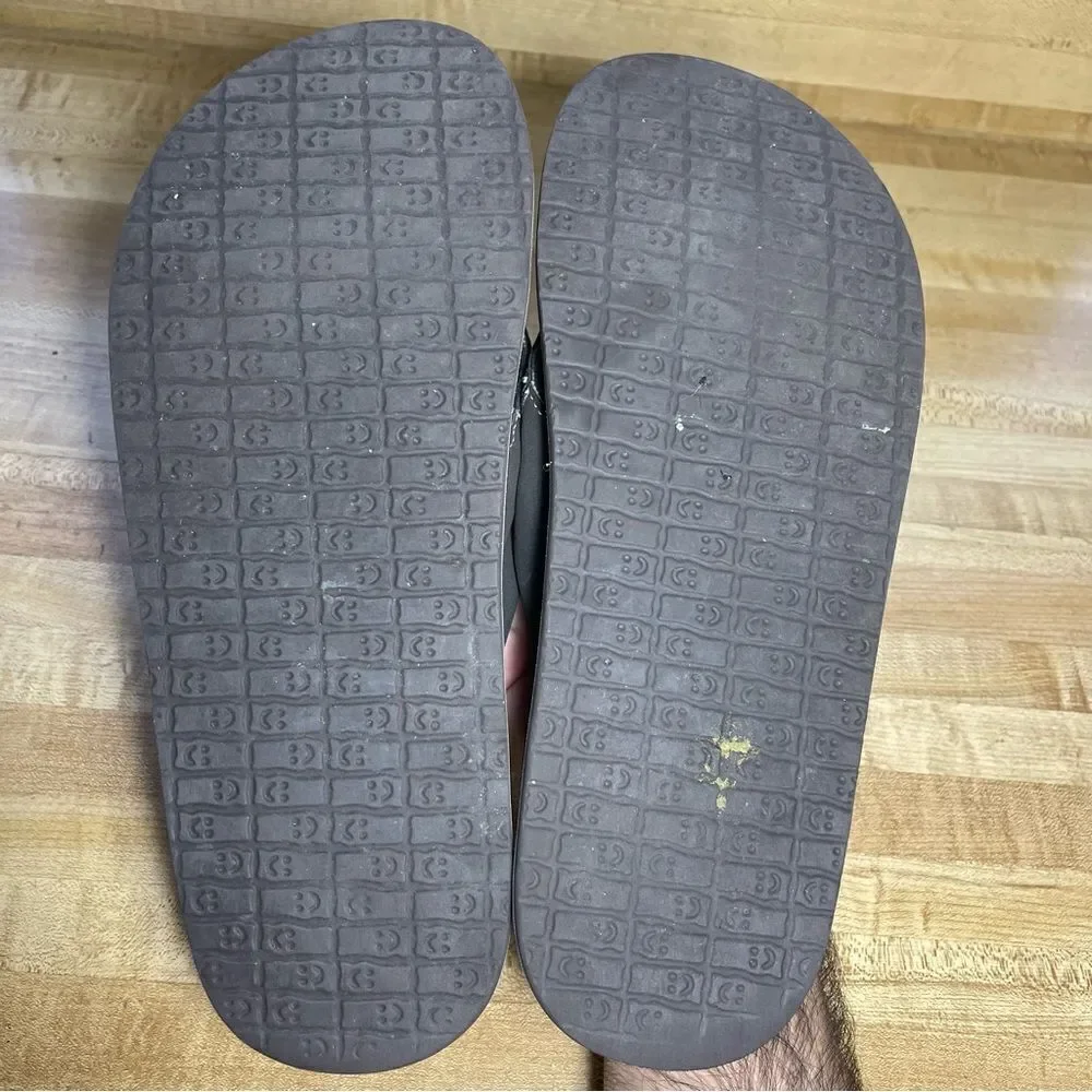 Sanuk Beer Cozy Flip Flop Sandals Mens Size 13 Yoga Mat SMS2893 Brown